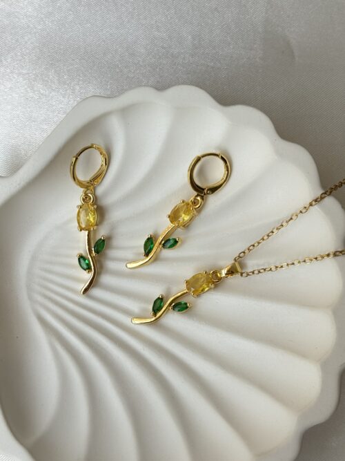 Honey Tulip Necklace Jewellery Set