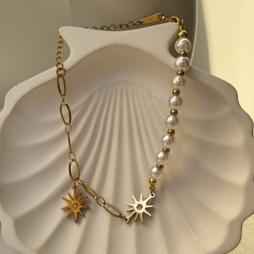 main Sun & Pearl Charm Bracelet