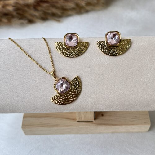 Roselle Fan Necklace Jewellery Set