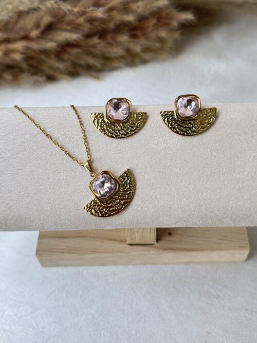 Roselle Fan Necklace Jewellery Set