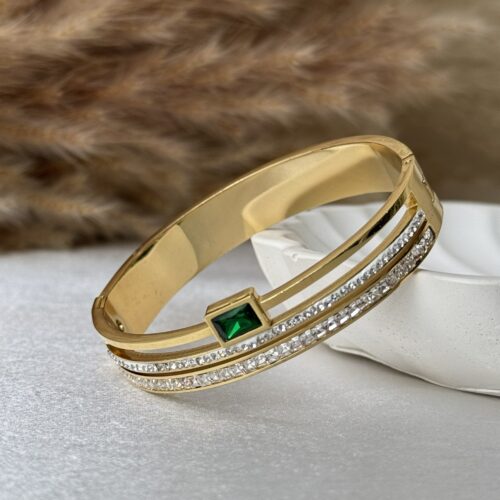 Emerald Luxe Lock Bangle