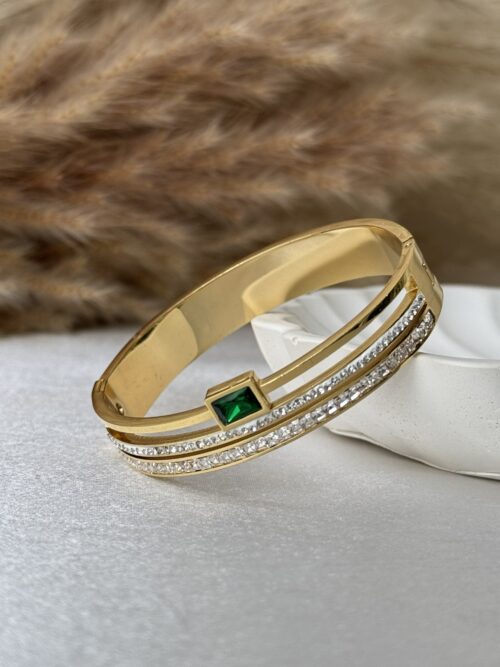 Emerald Luxe Lock Bangle