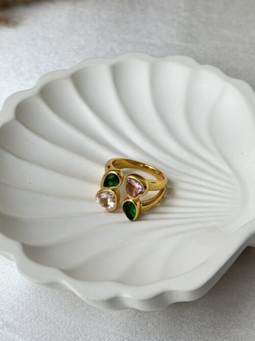 Emerald Blush Bloom Ring