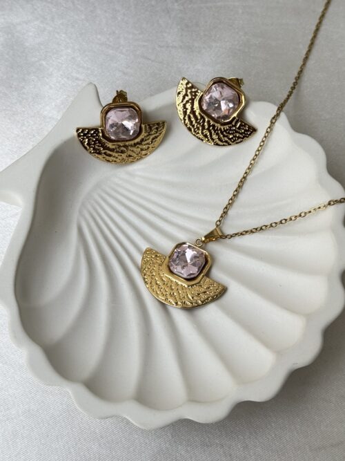 Roselle Fan Necklace Jewellery Set